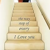 Wall Decals Staircase Quotes I love you every step of the way STAIR CASE Stairway Stairs Quote Wall Vinyl Decal Stickers Bedroom Murals by Best_WallDecals_For_You