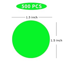 STARLIBOO Fluorescent Green Dot Stickers, 1.5