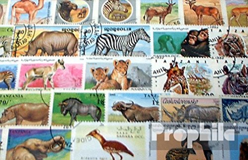 Prophila Collection Africa 100 various African Animals Stamps (Stamps for collectors) Other mammals (monkeys/dinosaurs/elephants ...)