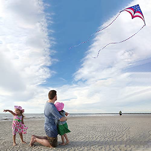 Motiloo Delta Kite for Kids Adults Easy to Fly American Flag Kite Best