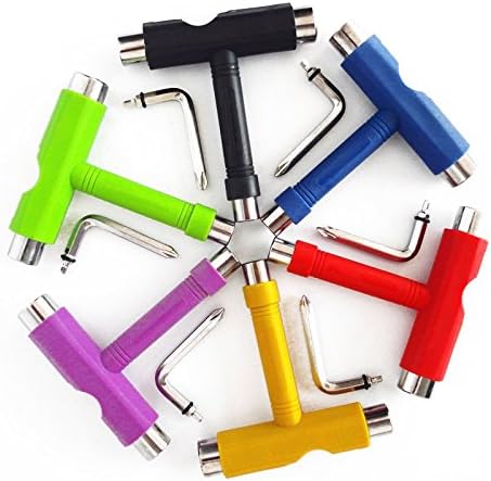 BeautyMood 2pcs All-In-One Multifunction Skate Tool T-Tool （Red,Blue）