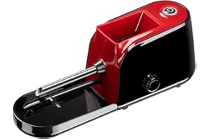 KUGUAN Cigarette Rolling Machine Electric Automatic Injector Tobacco Roller Maker Portable Good for Regular King Size 8mm Tube (Red)