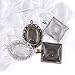 Glarks 48-Pieces Oval and Square Pendant Trays with Glass Cabochon Dome Tiles Clear Cameo for Crafting DIY Jewelry Making, 24 Sets