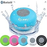 Guppy Water Resistant Bluetooth Shower Speaker - Wireless Portable, Kid-friendly, Built-in Control Buttons, Speakerphone, Powerful Suction Cup, Safety Lanyard - Best for Indoor & Outdoor Use (Blue)