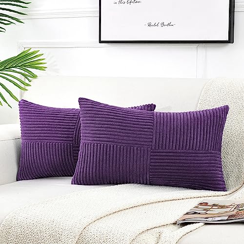 Fancy Homi 2 Packs Purple Lumbar Decorative Throw