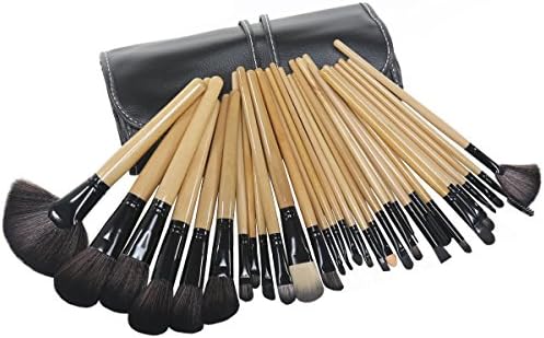 Afunti 32 Pcs Makeup Brush Set Professional Wood Handle Premium Synthetic Kabuki Tool Brushes Kit