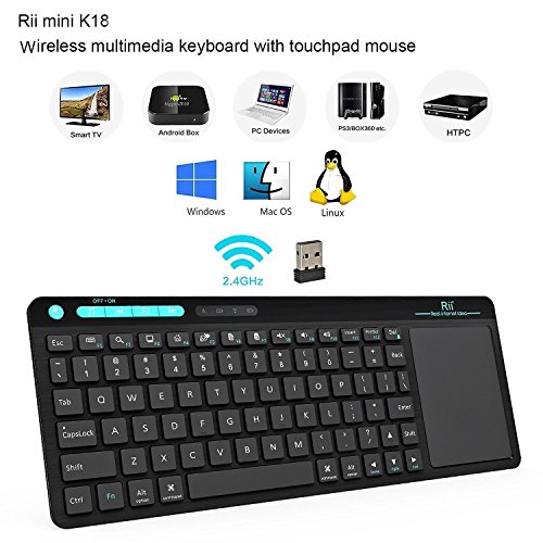 Rii k18 wireless keyboard with build-in large size touc…