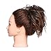 Fluffy Tousled Scrunchie Hair Bun With Elastic Rubber Band Premium Wrap On Hair Extensions Updo Chignon Donut Messy Ponytail Hairpiece Synthetic Wavy For Women(LIght Auburn Mix Dark Brown)