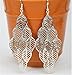 UNKE One Pair Women's Silver Plated Leaf Dangle Earrings
