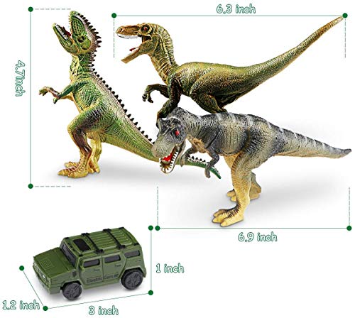 Magicfun Dinosaur Race Track - Car Race Track Train Tracks Set with 1 Car and 3 Dinosaurs Toys for Boys Toddlers Kids Game Gifts Playset