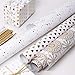 RUSPEPA Wrapping Paper Roll - White and Black with Gold Foil Pattern for Wedding,Birthdays, Valentines, Christmas - 5 Roll - 30 inches X 10 feet Per Roll