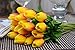FatColo 10 Pcs/Lot PU Stunning Holland Mini Tulip Flower Real Touch Wedding Flower Artificial Flowers Silk Plants for Room Home Hotel Party Event Decoration Multi-Color (Yellow)