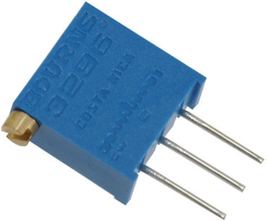 Spectrol 3296X-1-202/64X202 Square Cermet Trimmer Potentiometer, 2k Ohm, 25 Turn, 1/2 Watt, 4.83 mm W x 10.03 mm H x 11.05 mm L (Pack of 10)