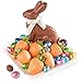 Milk Chocolate Easter Bunny with Carrot Design White Chocolate Covered Strawberries and Foil Wrapped Chocolate Easter Eggs