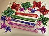 100pc Reusable Assorted Color Pull String Instant Bow Gift Set