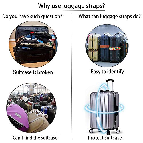 Adjustable Travel Luggage Strap Suitcase Belt Travel Bag Accessories 1.96 in W x 6.23 ft L(2Pack) - Thumbnail 5