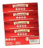 5 booklets - Elements RED King Size Slim Slow Burn Hemp rolling paper