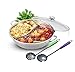Yzakka Stainless Steel Shabu Shabu Hot Pot Pot with Divider for Induction Cooktop Gas Stove, 32 CM, Include Pot Cover and Pot Spoon