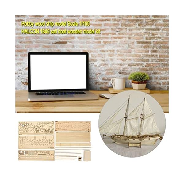 Guanan Segelboot Modell, Holzschiff Modelle, DIY Schiffsmodell Kit, Dekoration Modellbausatz Holz Schiff Bausatz… – Bild 5