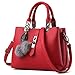 KINGH Women Handbag,Women Bag, Zip Closure Tote Vintage Shoulder Bag PU Leather 116 Wine Red
