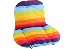 Universal Waterproof Soft Baby Stroller Cushion Rainbow Striped Liner Car Seat Liner Pad Double Side Thick Mat