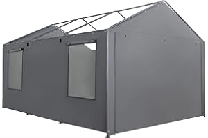 Gardesol Carport Replacement Sidewall, Replacement Sidewall Tarp for 10' x 20' Carport Frame, 180G Waterproof & UV Protected Replacement Sidewall Cover, Gray, Top Cover and Frame Not Included