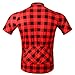 WOSAWE Men's Plaid Cycling Jersey Short Sleeves Printed Bike Shirts