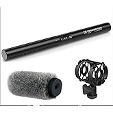 Sennheiser MKE 600 Shotgun Microphone with Auray Universal Shock Mount and Windshield, XLR