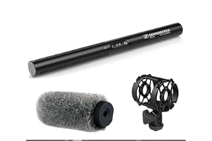 Sennheiser MKE 600 Shotgun Microphone with Auray Universal Shock Mount and Windshield, XLR