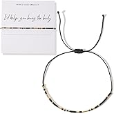 SHINUS BOHO Sister Friends Morse Code Beaded Bracelet - Sister Birthday & Long Distance Friendship Gifts - Waterproof Gold, Purple, Tiny Pony Seed Beads on Black String