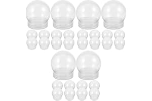 Happyyami Plastic Snow Globe 30pcs DIY Clear Plastic Water Globe Snow Globe 4inch Clear Snow Globe with Screw Off Cap for DIY Crafts Christmas Home Decoration Snow Globe Kit