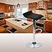 Set of 2 Barstool, Adjustable Swivel Bar Stools with PU Leather and Chrome Base, Gaslift Pub Counter Chairs, Black