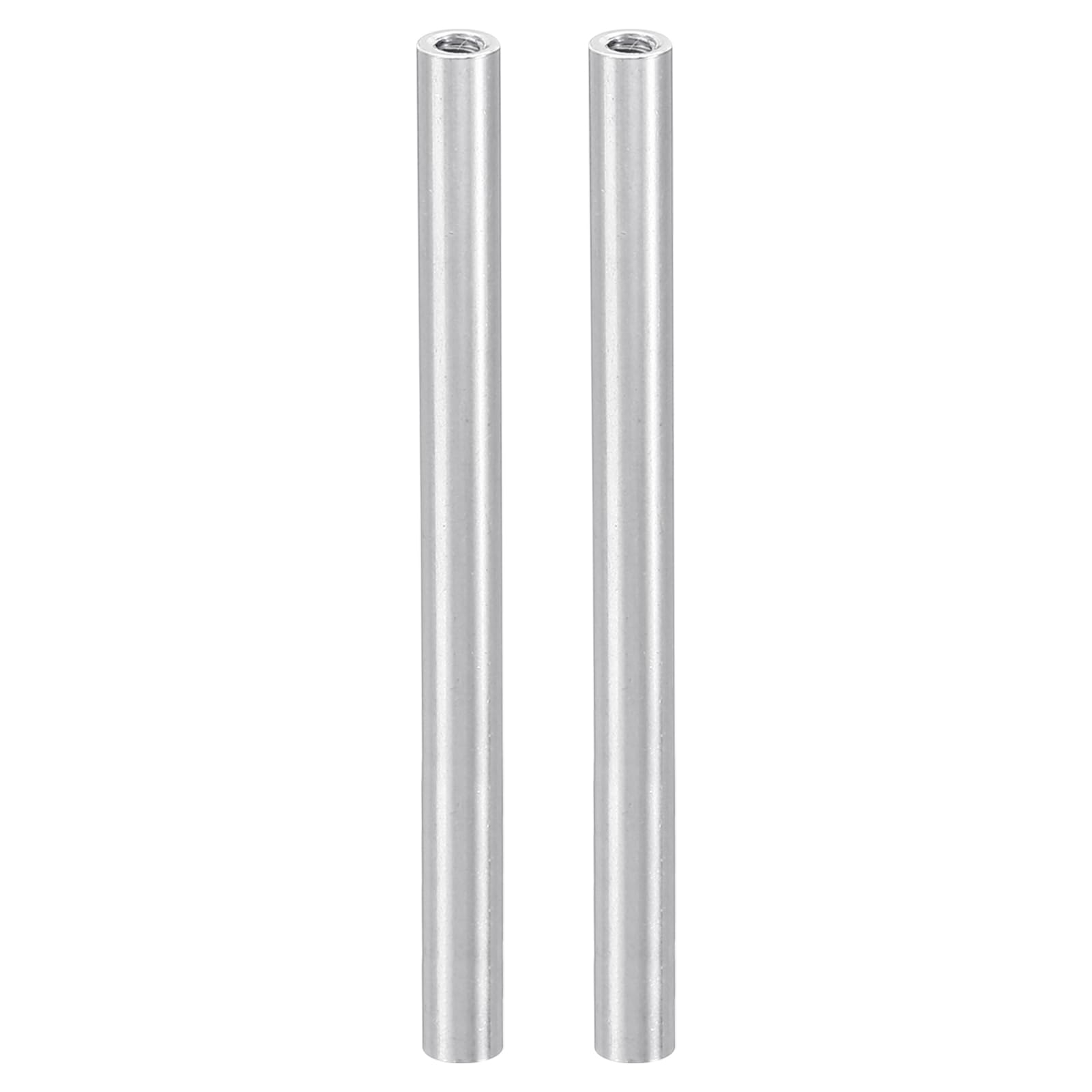 PATIKIL 2pcs M3 Metal Threaded Standoff Spacer Nuts, Round Aluminum Spacers Female Coupling Screws, 1/8" ID x 3/16" OD, Silver 3x5x70mm — image 1
