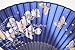 OMyTea® Hand Held Silk Folding Fans with Bamboo Frame - with a Fabric Sleeve for Protection for Gifts - 100% Handmade Oriental Chinese/Japanese Vintage Retro Style - for Women Ladys Girls (WZS-16)