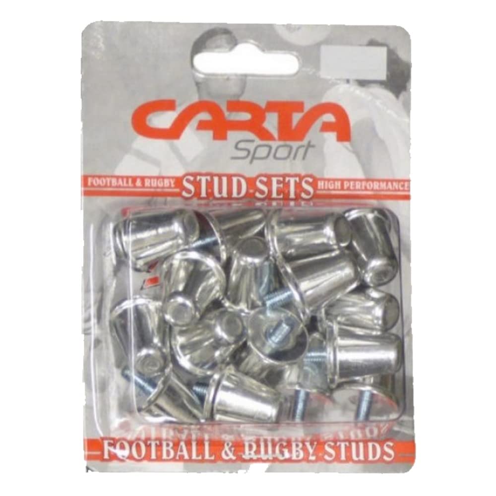Carta Sport ALUMINIUM RUGBY UNION STUDS 21MM (BLISTER PACK OF 16),Silver