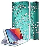 NageBee Wallet Case Compatible with LG G6, LG G6 Plus/LG G6+ [Kickstand Feature] Premium PU Leather Flip Fold Wallet Case with [ID&Credit Card Slot] (Plum Blossom)