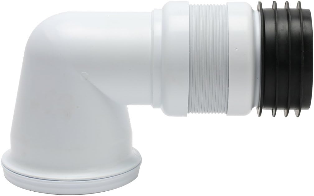 Fluidmaster Euroflo 90 Degree Flexible WC Toilet Pan Connector Waste 110mm 4"