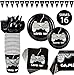 Video Game Party Supplies - Gamer Birthday Decorations Set Decor Gaming Controller Theme Pack - Includes: Big and Small Plates, Tablecloth, Banner, Cups, Napkins, Forks, Knives, Spoons (Serves 16)