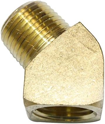 Interstate Pneumatics FST88EA Brass Street Pipe Elbow Fitting 1/2 Inch NPT - 45 Degree