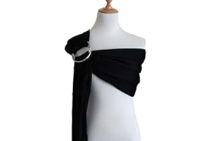 Vlokup Baby Water Ring Sling Carrier | Lightweight Breathable Mesh Baby Wrap for Infant, Newborn, Kids and Toddlers | Perfect for Summer, Swimming, Pool, Beach | Great for Dad Too Pure Black