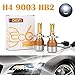 H4 9003 HB2 LED Headlight Bulbs 12000LM 120W Hi/Lo Dual Beam Conversion Kit 6000K Cool White Plug & Play COB Chips Super Bright - 2 Yr Warranty (Pair)