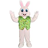 GALAON Green Vest Easter Rabbit Halloween Plush Mascot Costume Party Dress