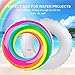 Coogam Rainbow Swim Ring Whirl Tube Color Pool Float Inflatable Rubber Inner Tubes Water Donut Rafts Foam Innertube Toy for Kids Summer Outdoor Beach Party Playing Decoration (23.6'')
