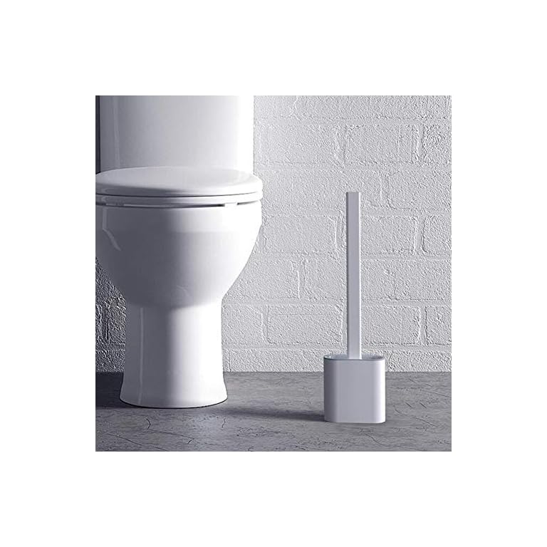 Flache Silikon Toilettenbürste mit Halter, Flaxible Klobürste, Silikon