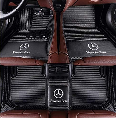 Fit for Mercedes-Benz E Series E200 E250 E300 E350 E400 E500 E550 E63 E63AMG w211 w212 w213 c207 c238 2003-2019 sedan convertible coupe leather Auto Mats Luxury Leather Waterproof Floor mats stripe