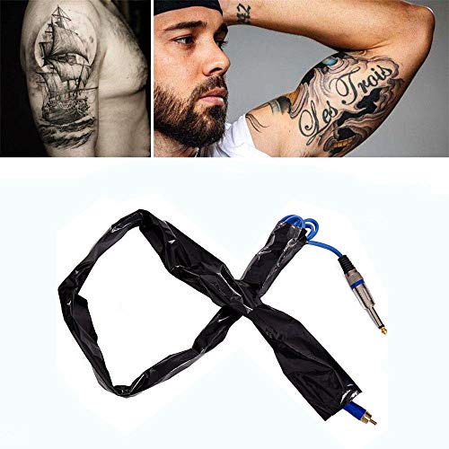 Tattoo Clip Cord Covers - Yakecan 125PCS Professional Tattoo Clip Cord Sleeves Disposable Safety Tattoo Clip Cord Bags for Tattoo Machine Gun Accessories,Tattoo Kits, Tattoo Supplies Black - Thumbnail 2