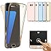 Samsung Galaxy S7 Edge Case, AMASELL Full Coverage 360 Degree Front and Back Protective Case Shockproof TPU Gel Transparent Clear Cover for Samsung Galaxy S7 Edge (Transparent Gold)