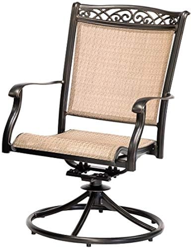 Hanover Fontana 3-Piece Bistro Set with Sling Swivel Rockers and