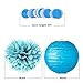 Party Decoration Kit Blue Tissue Paper Pom Poms Flowers Papers Lanterns Circle Garland Birthday Wedding Christening Frozen Theme Party Decorations for Adults Boys Girls By Fadesun