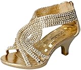 JJF Shoes Fabulous Angel-37K Little Girls Bling Rhinestone Platform Dress Heels Sandals,Gold,2